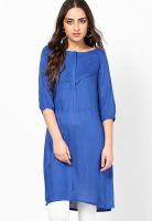 W Blue Solid Kurtas