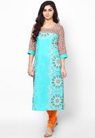 W Green Printed Kurtas