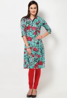 W Green Printed Kurtis