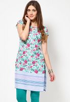 W Green Printed Kurtis