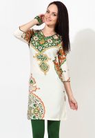 W Green Printed Kurtis