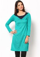 W Green Solid Kurtis