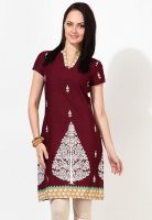 W Maroon Printed Kurtis