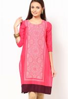 W Pink Printed Kurtis