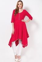 W Pink Solid Kurtis