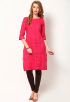 W Pink Solid Kurtis