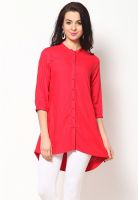 W Pink Solid Kurtis