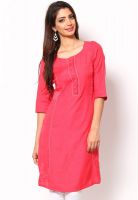 W Pink Solid Kurtis