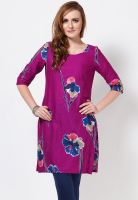 W Purple Printed Kurtis