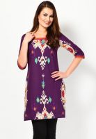 W Purple Printed Kurtis