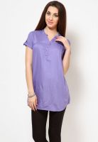 W Purple Solid Kurtis