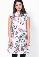 W White Printed Kurtis