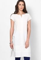 W White Solid Kurtis