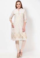 W White Solid Kurtis