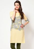 W Yellow Printed Kurtis