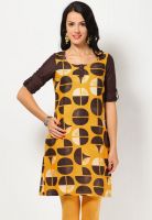 W Yellow Printed Kurtis