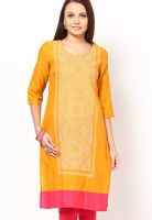 W Yellow Printed Kurtis