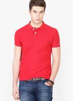Basics Red Solid Polo T-Shirts