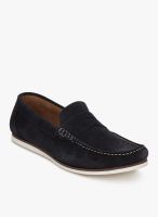 Dune Brightly Navy Blue Moccasins