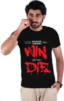 Enquotism Printed Men's Round Neck Red T-Shirt