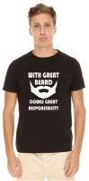 Giftsmate Printed Men's Round Neck Black T-Shirt