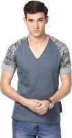 IVPL@Y Solid Men's V-neck Blue T-Shirt