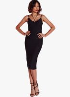 Missguided Strappy Ring Detail Midi Dress Black