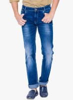 Mufti Blue Mid Rise Regular Fit Jeans