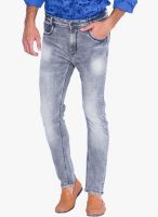 Mufti Grey Mid Rise Skinny Fit Jeans