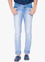 Mufti Light Blue Mid Rise Narrow Fit Jeans