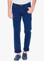 Mufti Navy Blue Mid Rise Narrow Fit Jeans