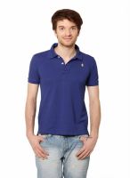 Oxolloxo Solid Men's Polo Neck Blue T-Shirt