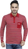 PRO Lapes Striped Men's Polo Neck Multicolor T-Shirt