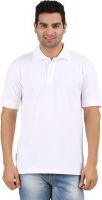 Rawpockets Solid Men's Polo Neck White T-Shirt