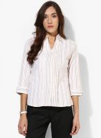 Style Quotient Orange Striped Shirt