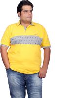 Xmex Applique Men's Polo Neck Yellow T-Shirt
