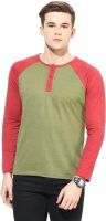 Yellow Submarine Solid Men's Round Neck Light Green T-Shirt