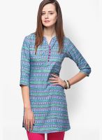 Yepme Blue Printed Kurtis