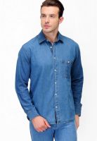 Yepme Blue Solid Casual Shirt