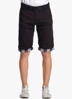 BEEVEE Black Solid Shorts