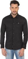 Being Human Men's Polka Print Casual Black Shirt
