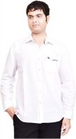 British Terminal Men's Solid Casual White Shirt