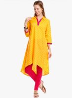 Folklore Yellow Printed Kurta