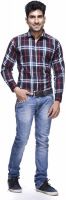 Jads Men's Checkered Casual Blue, Black, Red, White Shirt