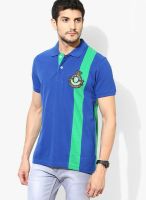 NU ECO Blue Solid Polo T-Shirts