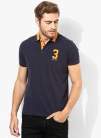 Pepe Jeans Navy Blue Solid Polo T-Shirt