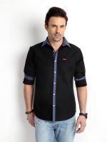 Rodid Men's Solid Casual Black Shirt