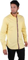 Skie Studio Men's Solid Casual Yellow Shirt