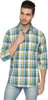 Wrangler Men's Checkered Casual, Party Yellow Shirt