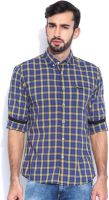 Wrangler Men's Checkered Casual Yellow Shirt